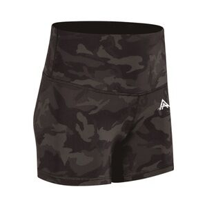 Black and Gray Athletic Shorts with Camo Print